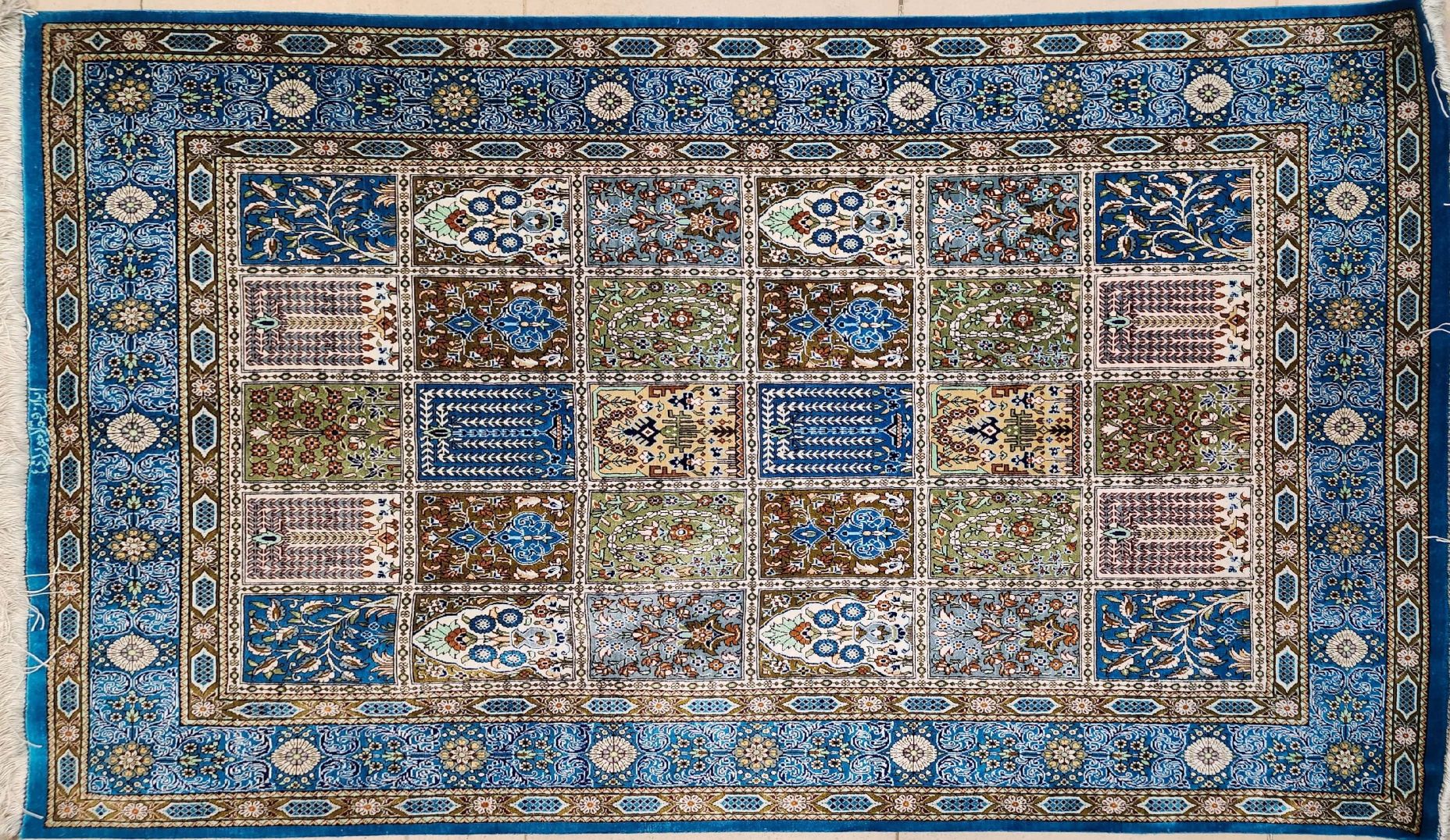 Handmade persian carpet Qom silk 1234